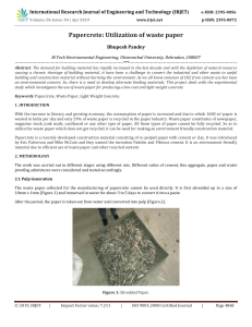 IRJET-    Papercrete: Utilization of Waste Paper