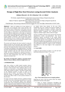 IRJET-Design of High Rise Steel Structure using Second-Order Analysis