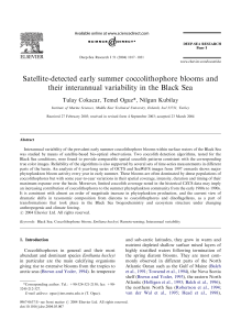 Satellite-detected early summer coccolithophore blooms and their interannual variability in the Black Sea
