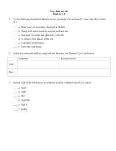 acid and base worksheet 1