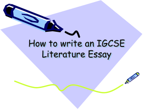 How to write an IGCSE Literature Essay (1)