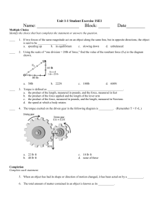 1SE1 Student Exercise - Mechanical Force
