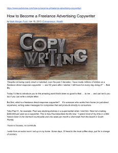 How to Become a Freelance Advertising Copywriter