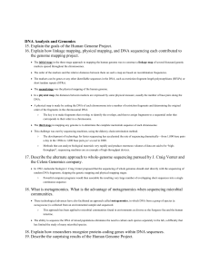 Ch 21 Genomics Objectives notes