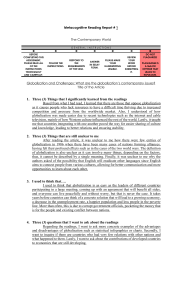 Metacognitive Reading Report 1