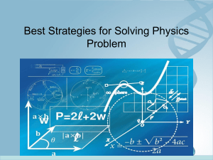 Best Strategies for Solving Physics Problem