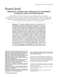 obsessive-compulsive personality disorder evidence for two dimensions
