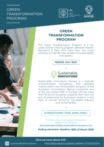 Green Transformation Program July 2020