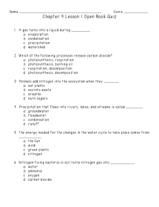 Chapter 4 Lesson 1 Open Book Quiz