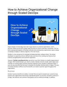 How to Achieve Organizational Change through Scaled DevOps