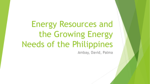 Energy Resources and the Growing Energy Needs of the Philippines