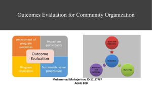 Outcomes Evaluation for Community Organization