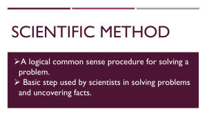 SCIENTIFIC METHOD SCIENCE 7