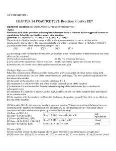 Chapter 14 Practice Test KEY