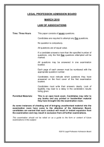 Law of Associations Past Paper March 2010