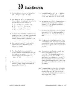 chapter 20 static electricity  worksheet 