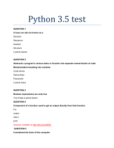 University of Maryland - CS192Python 3.5 test. 100% correct answers