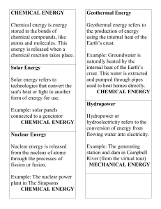 Types of Energy - Fact-Finding Mission Cards