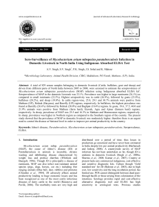 Sero-Surveillance of Mycobacterium avium subspecies paratuberculosis Infection in Domestic Livestock in North India Using Indigenous Absorbed ELISA Test