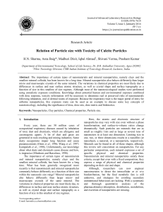 Relation of Particle size with Toxicity of Calcite Particles