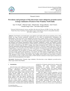 Prevalence and genotypes of Mycobacterium avium subspecies paratuberculosis in large ruminants of Eastern Uttar Pradesh, North India
