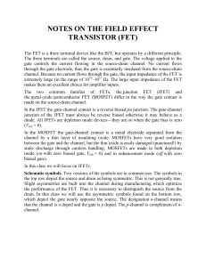 Notes on The Field Effect Transistor FET (2)