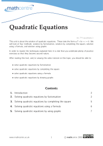 QuadraticEquations