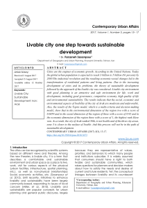Livable city one step towards sustainable development 
