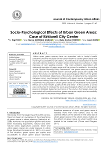 Socio-Psychological Effects of Urban Green Areas:  Case of Kirklareli City Center 