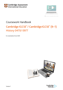 0470 Coursework Handbook (for examination from 2020)