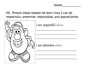 Mr. Potato Head Lesson Activity
