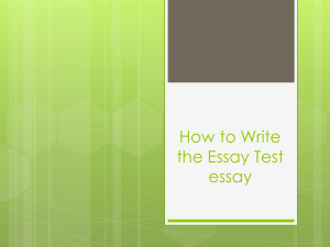 How to Write the Essay Test essay