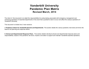 Pandemic Response Matrix Vanderbilt University