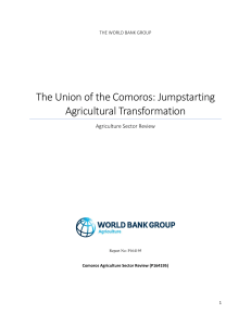 The Union of the Comoros : Jumpstarting Agricultural Transformation