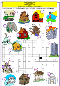 types of houses vocabulary esl crossword puzzle worksheet for kids-converted (2)