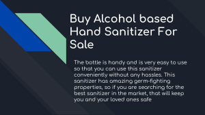 Buy Alcohol Based Hand Sanitizer For Sale