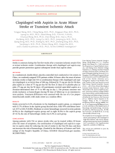 Clopidogrel with Aspirin in Acute Minor Stroke or Transient Ischemic Attack