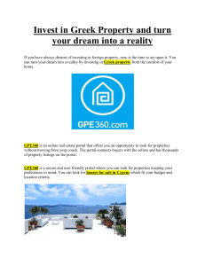 Invest in Greek Property and turn your dream into a reality