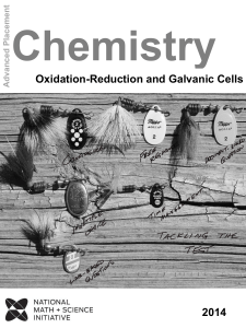 Electrochemistry Oxidation-Reduction and Galvanic Cells Student