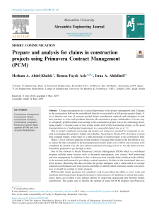 Prepare and analysis for claims in construction projects using Primavera Contract Management