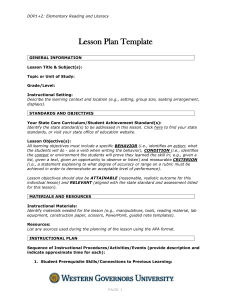 C732 lesson plan TASK 1
