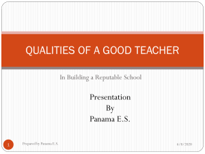 QUALITIES OF A GOOD TEACHER