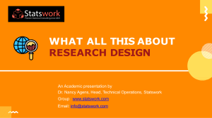 What all this about research design - Statswork