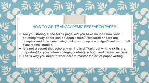 How To Write An Academic Research Paper