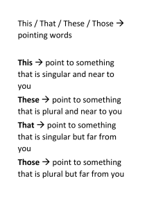 Pointing words explaination