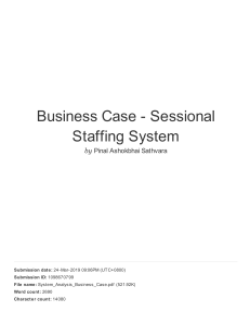 Business Case - Sessional Staffing System