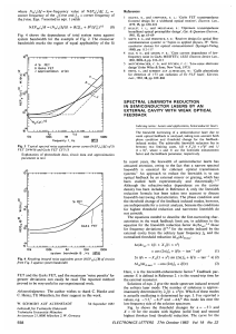 1983 Spectral linewidth reduction in semiconductor lasers by an external cavity with weak optical feedback