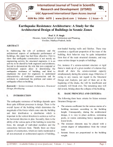 Earthquake Resistance Architecture A Study for the Architectural Design of Buildings in Sesmic Zones