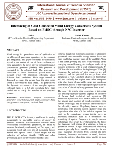 Interfacing of Grid Connected Wind Energy Conversion System Based on PMSG through NPC Inverter