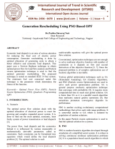Generation Rescheduling Using PSO Based OPF